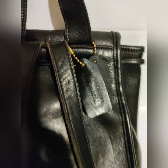 Vintage COACH Daypack Black Leather Drawstring Mini Backpack Bag 9960 US… - Picture 4 of 15